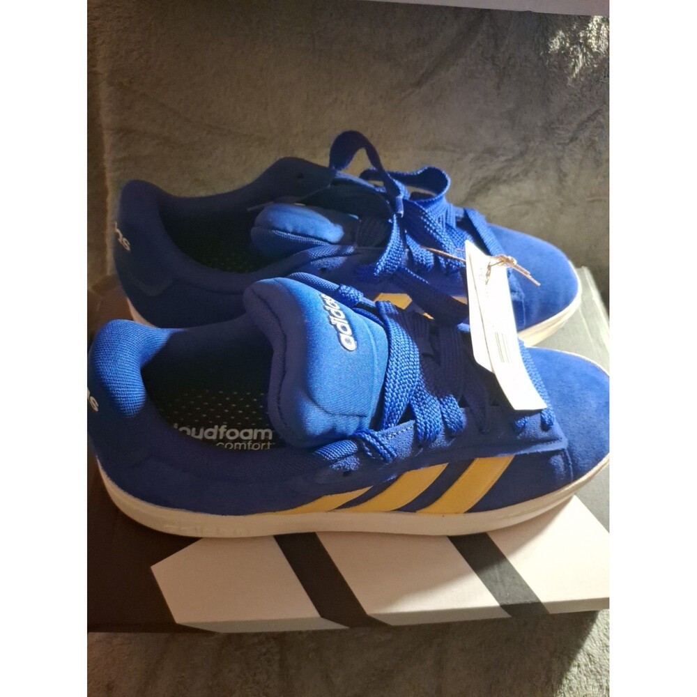 Adidas Mens 11.5 Grand Court Alpha 00s NEW Blue Yellow Low Retro Shoes Sneakers